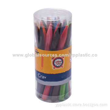 Crayon plastic round packaging box, print and labels service is available, 15 years experience